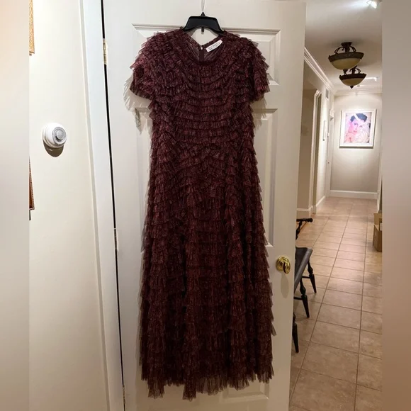 MAC DUGGAL women’s  Ruffled Tiered A-Line Evening Gown 8042 - Picture 4 of 13